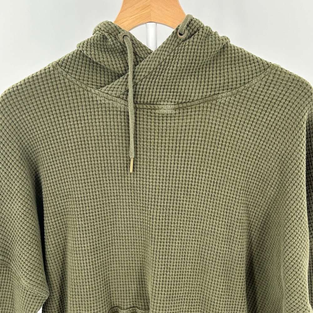 Carhartt Relaxed Fit Waffle Knit Hoodie XL Olive Green Thermal Pullover 104967